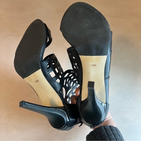 BCBG Black Maven Cutout Shootie Heels Sandals 10 - Picture 8 of 11